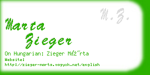 marta zieger business card